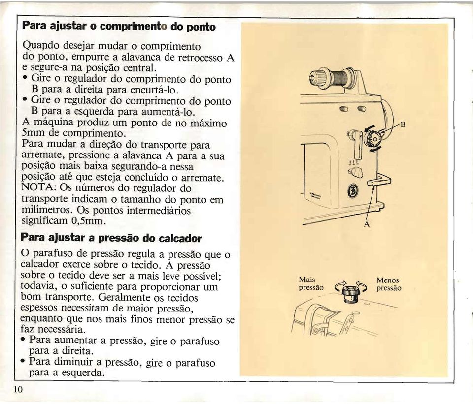 A máquina produz um ponto de no máximo 5mm de comprimento.