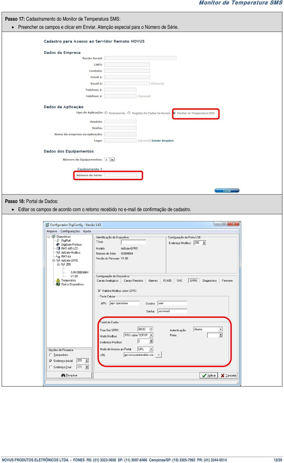 Passo 18: Portal de Dados: Editar os campos de acordo com o retorno recebido no e-mail de