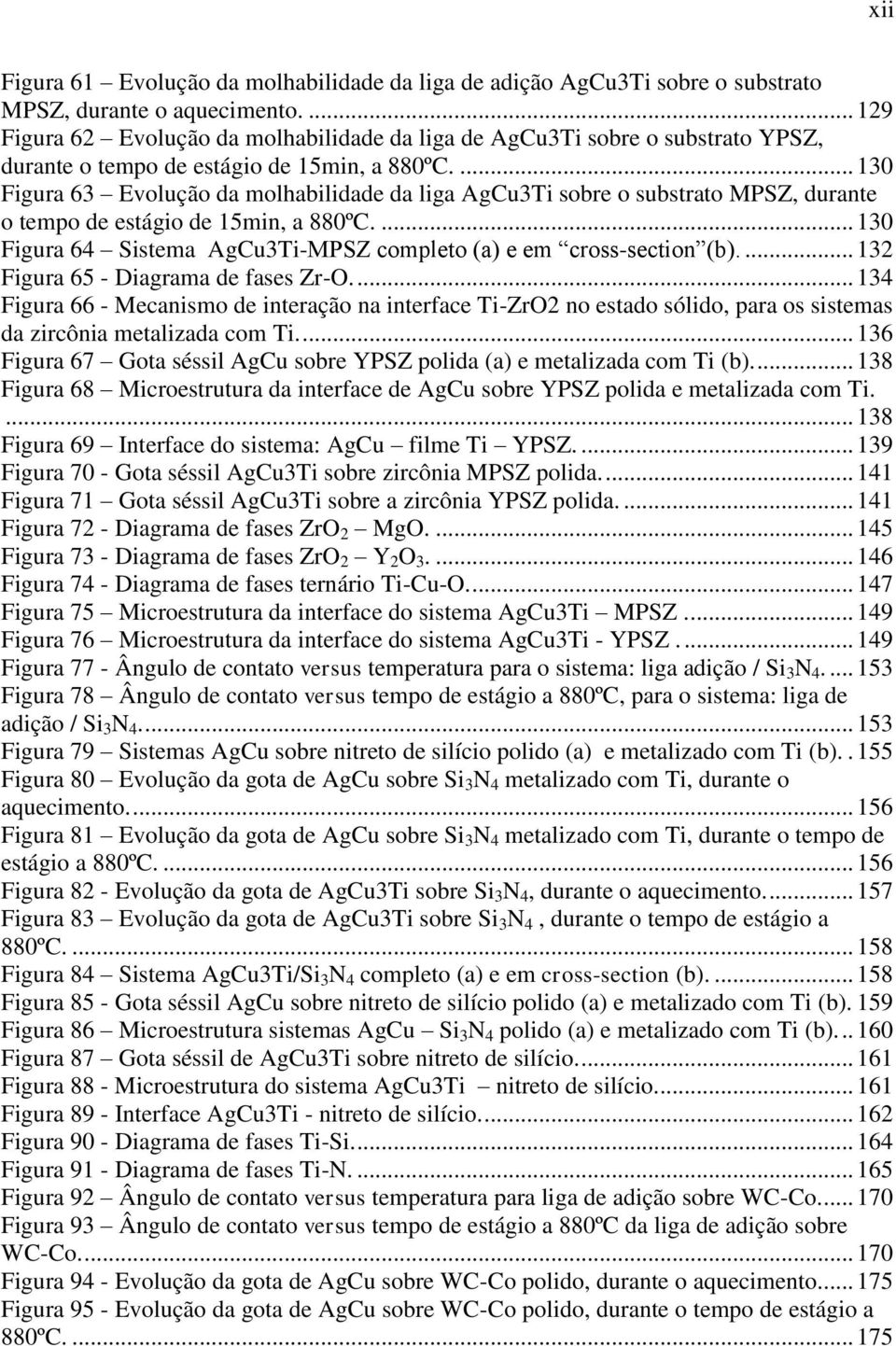 ... 130 Figura 63 Evolução da molhabilidade da liga AgCu3Ti sobre o substrato MPSZ, durante o tempo de estágio de 15min, a 880ºC.