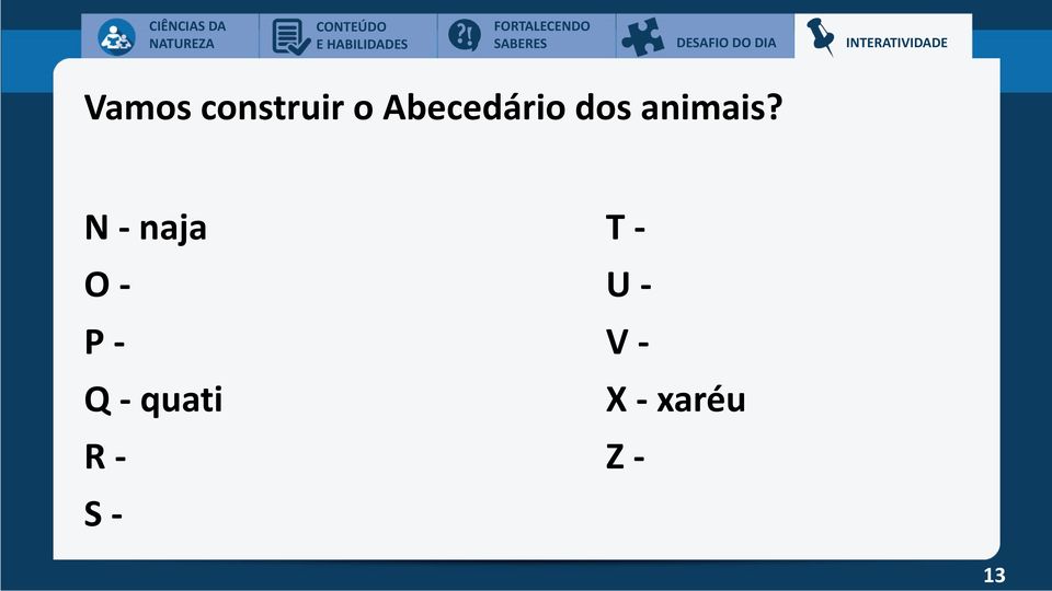 Abecedário dos animais?