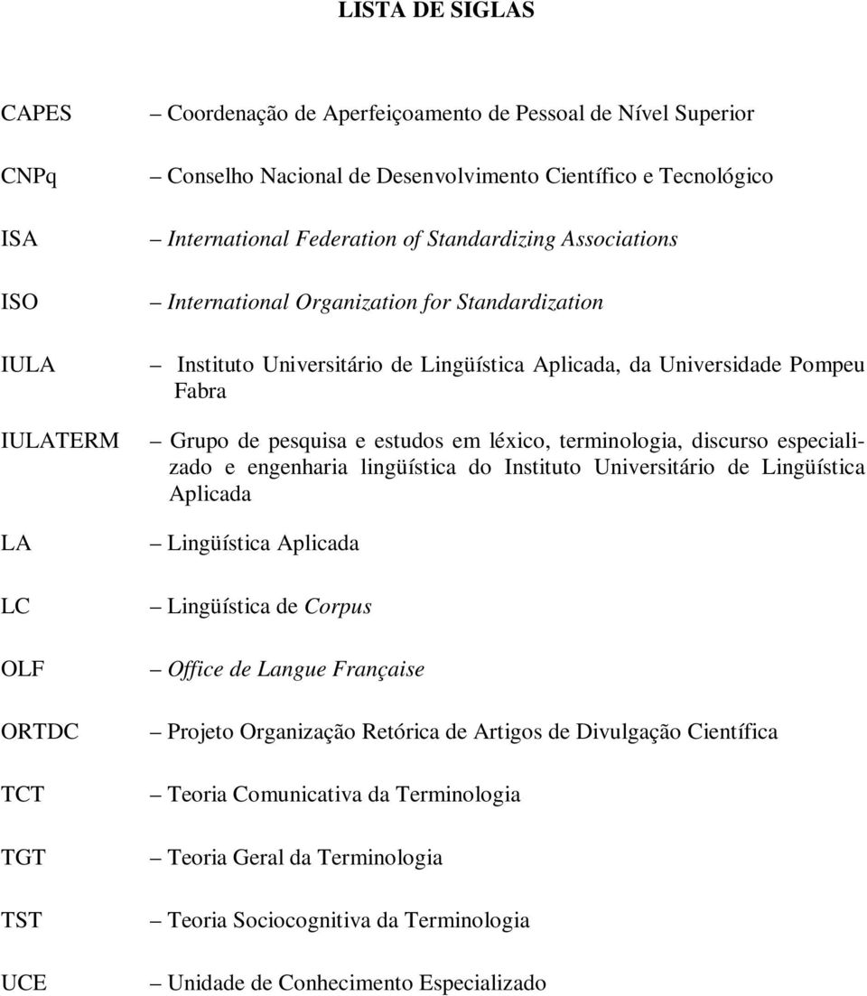 de pesquisa e estudos em léxico, terminologia, discurso especializado e engenharia lingüística do Instituto Universitário de Lingüística Aplicada Lingüística Aplicada Lingüística de Corpus Office de