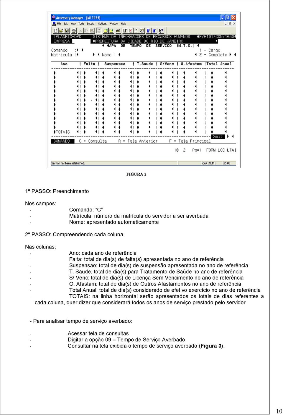 Saude: total de dia(s) para Tratamento de Saúde no ano de referência S/ Venc: total de dia(s) de Licença Sem Vencimento no ano de referência O.