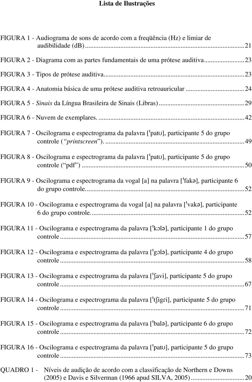 ..29 FIGURA 6 - Nuvem de exemplares....42 FIGURA 7 - Oscilograma e espectrograma da palavra [ pat ], participante 5 do grupo controle ( printscreen ).