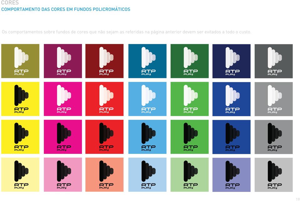 fundos de cores que não sejam as referidas