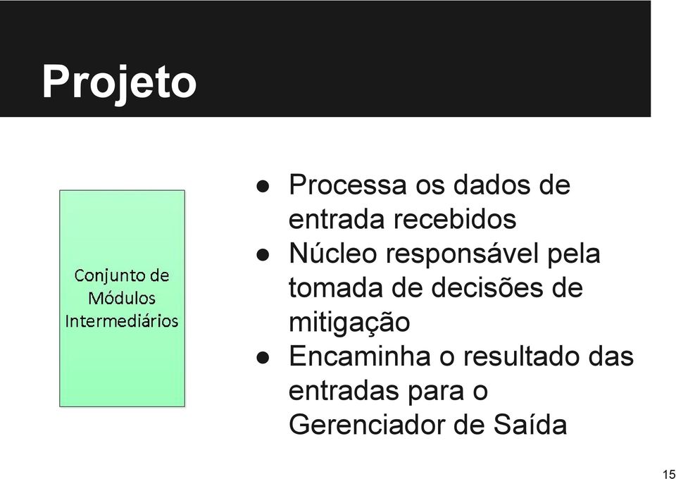 de decisões de mitigação Encaminha o