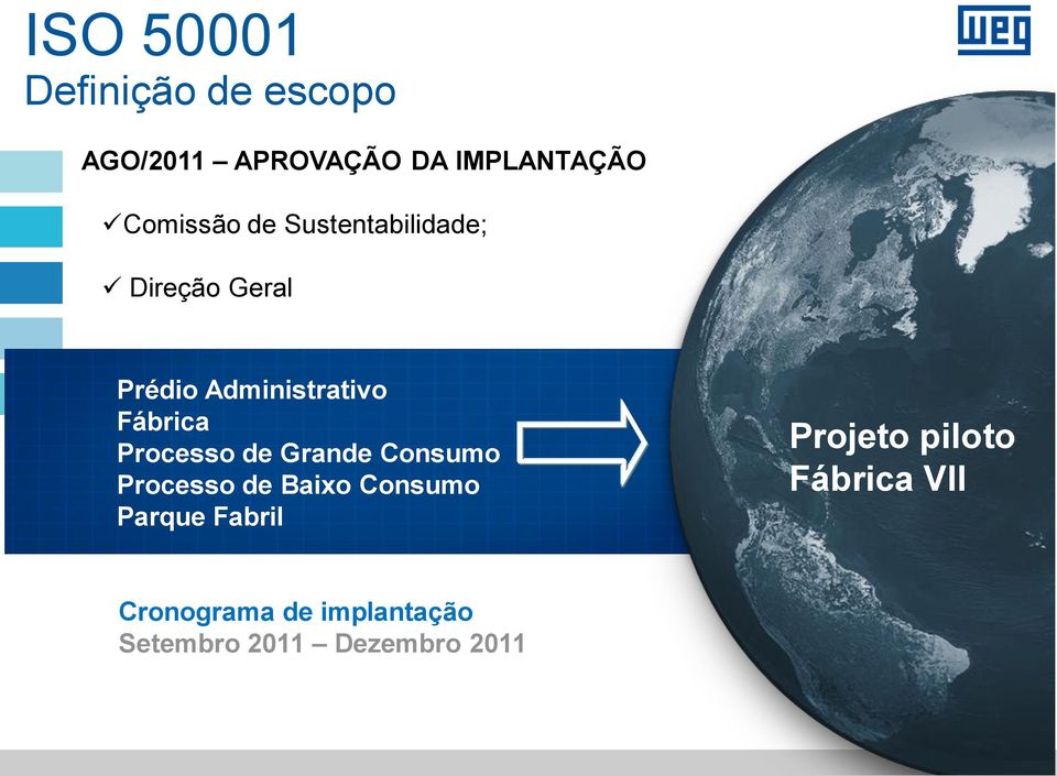 Processo de Grande Consumo Processo de Baixo Consumo Parque Fabril