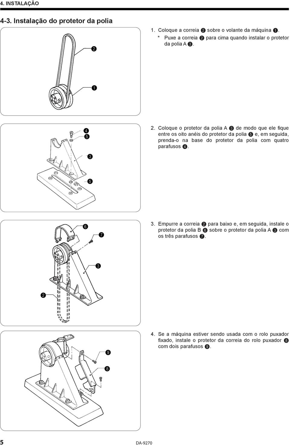 para cima quando instalar o protetor da polia A 3. 2.