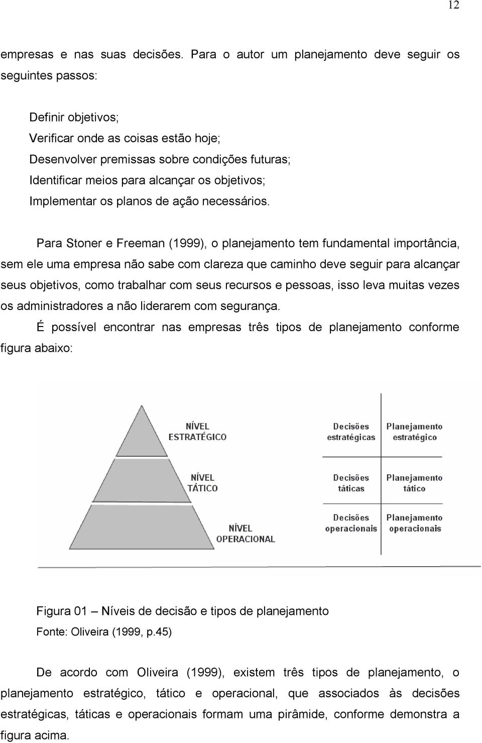 objetivos; Implementar os planos de ação necessários.