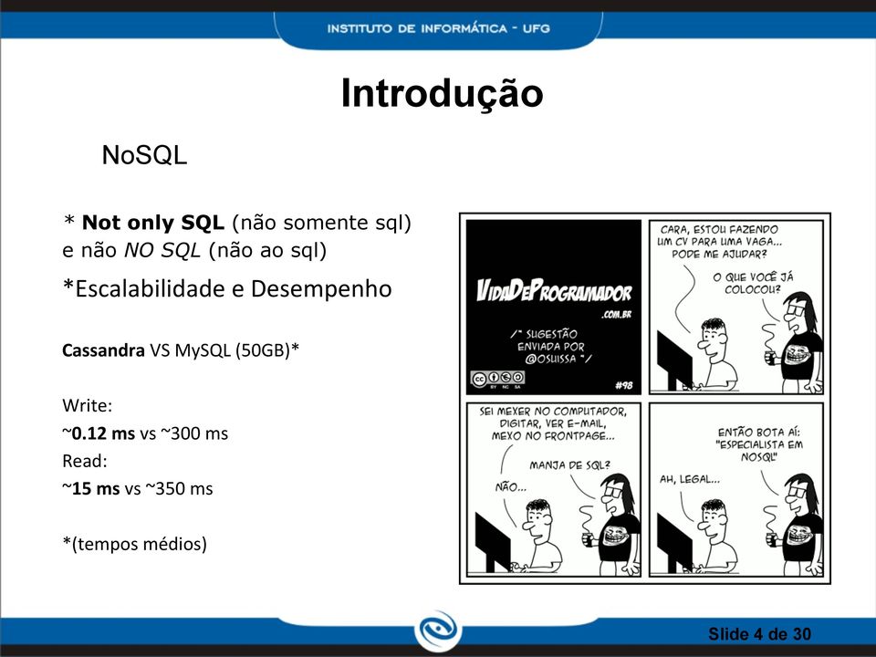 Cassandra VS MySQL (50GB)* Write: ~0.