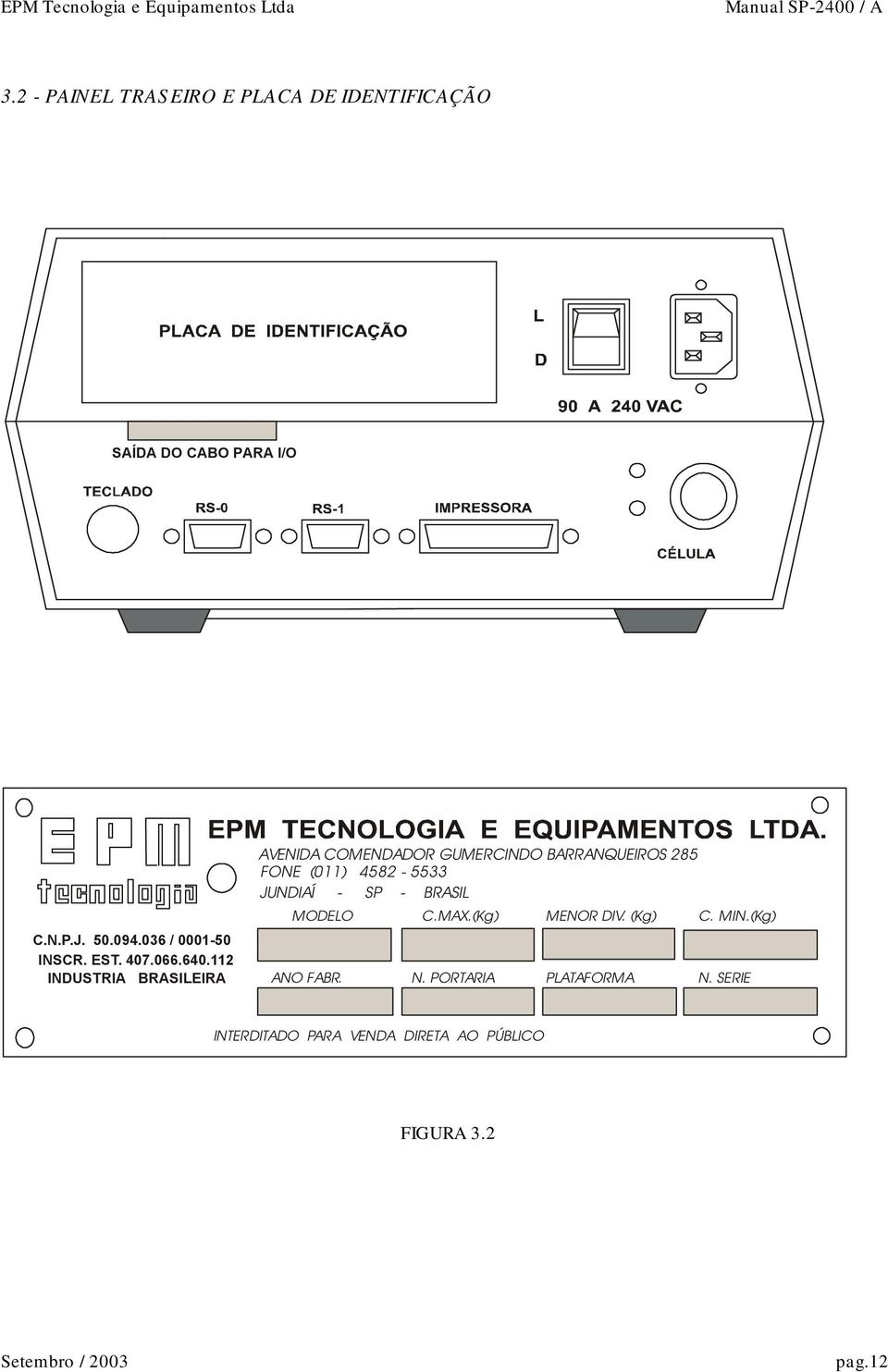 112 INDUSTRIA BRASILEIRA AVENIDA COMENDADOR GUMERCINDO BARRANQUEIROS 285 FONE (011) 4582-5533