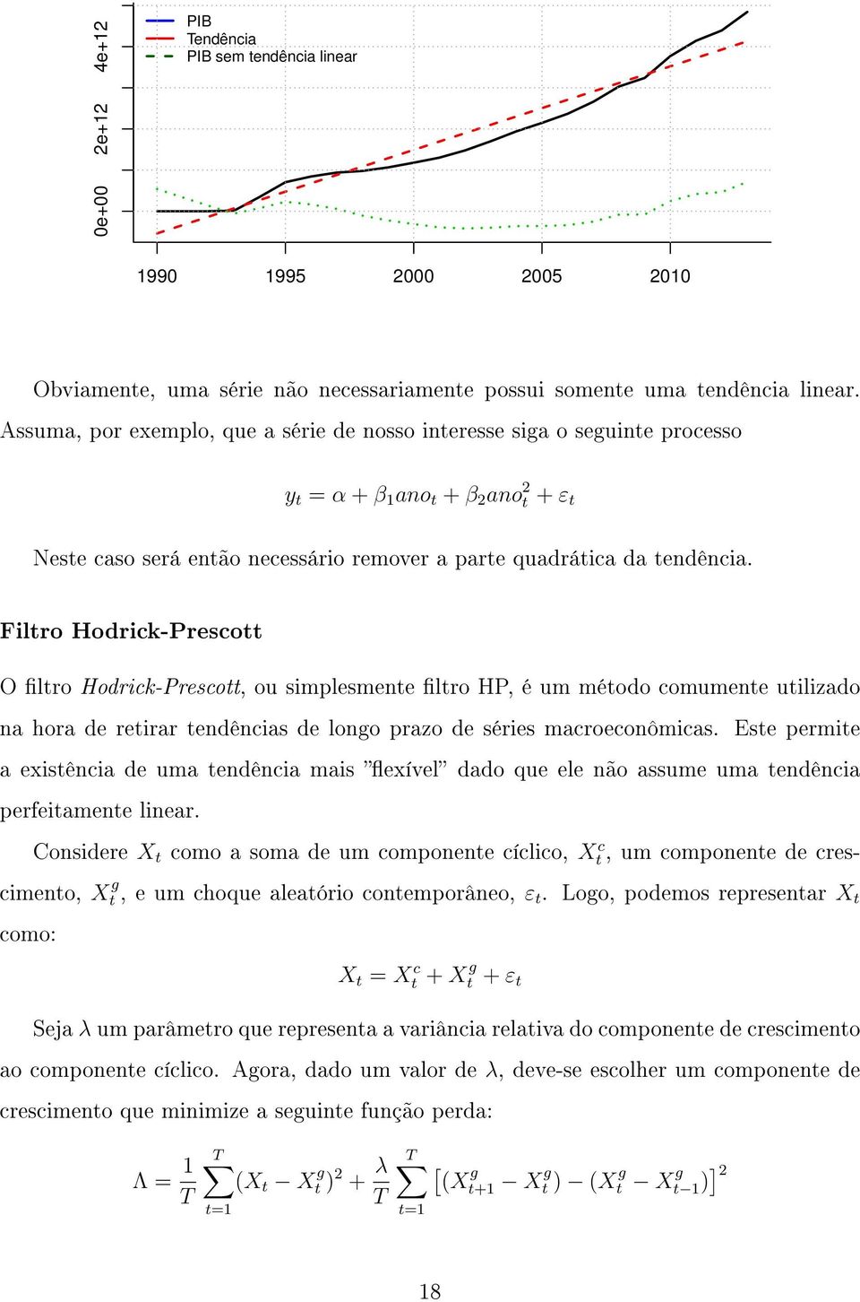 Filtro Hodrick-Prescott O ltro Hodrick-Prescott, ou simplesmente ltro HP, é um método comumente utilizado na hora de retirar tendências de longo prazo de séries macroeconômicas.