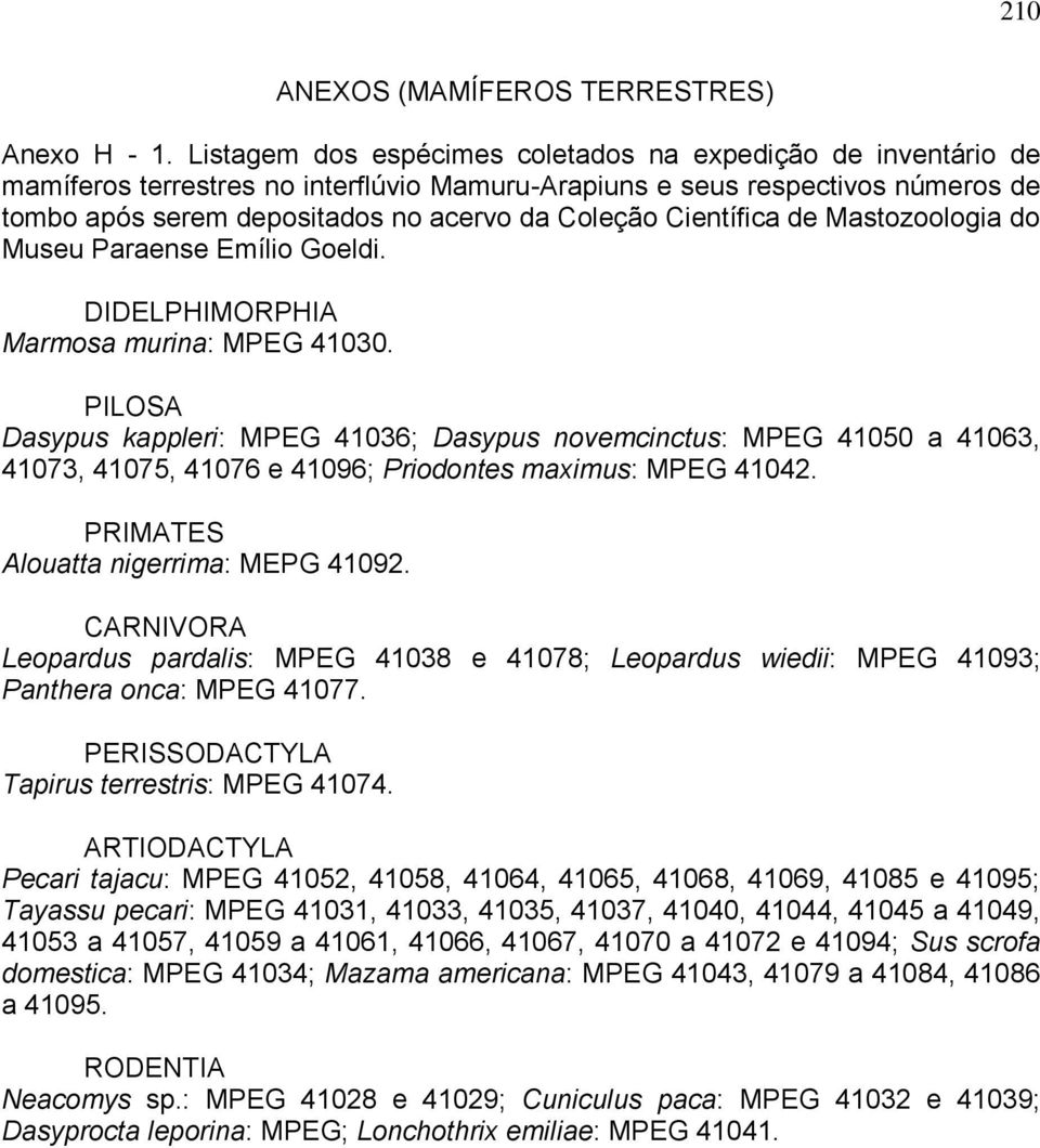 Científica de Mastozoologia do Museu Paraense Emílio Goeldi. DDELPHMORPHA Marmosa murina: MPEG 4030.