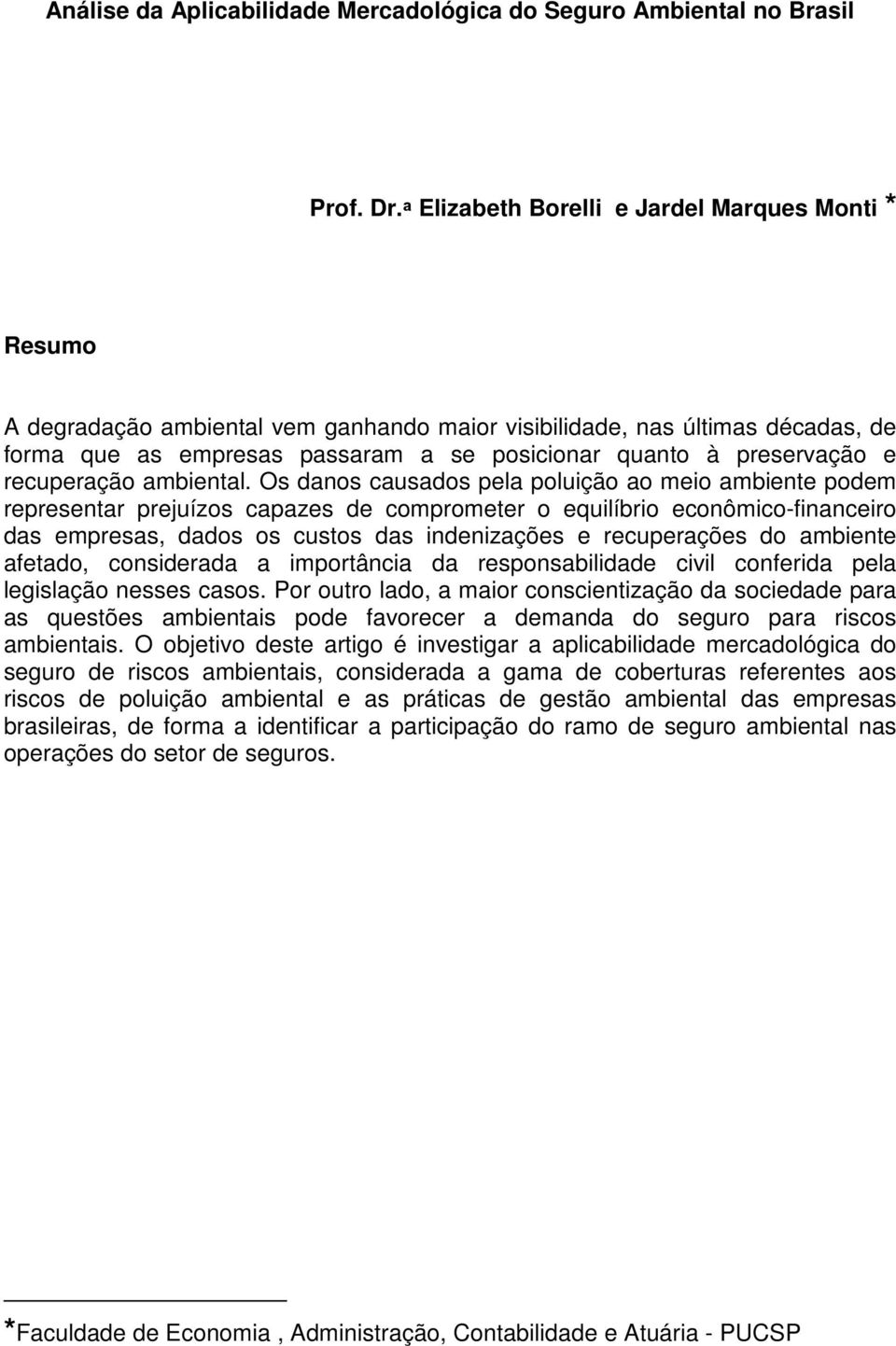 e recuperação ambiental.