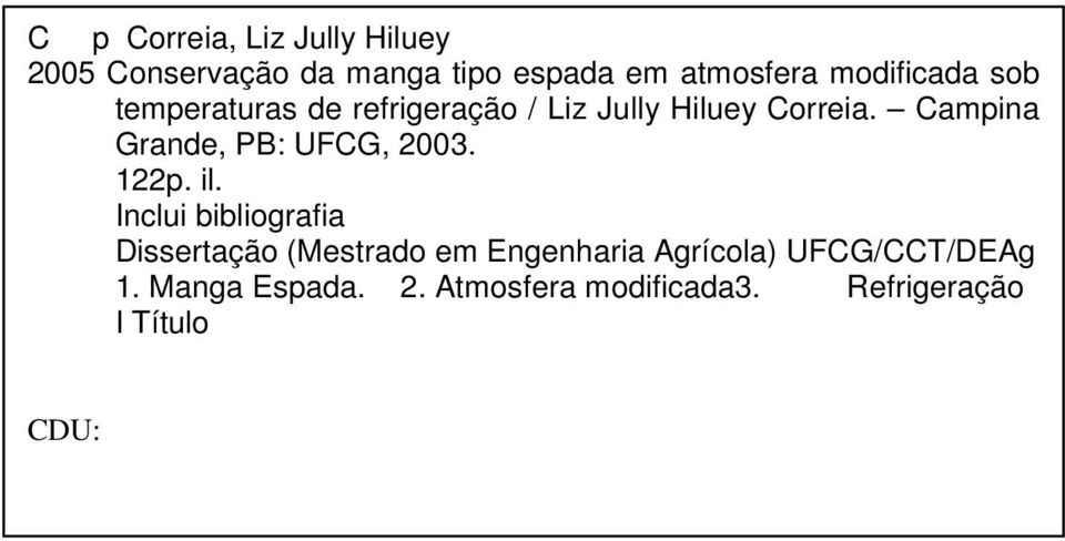 Campina Grande, PB: UFCG, 2003. 122p. il.