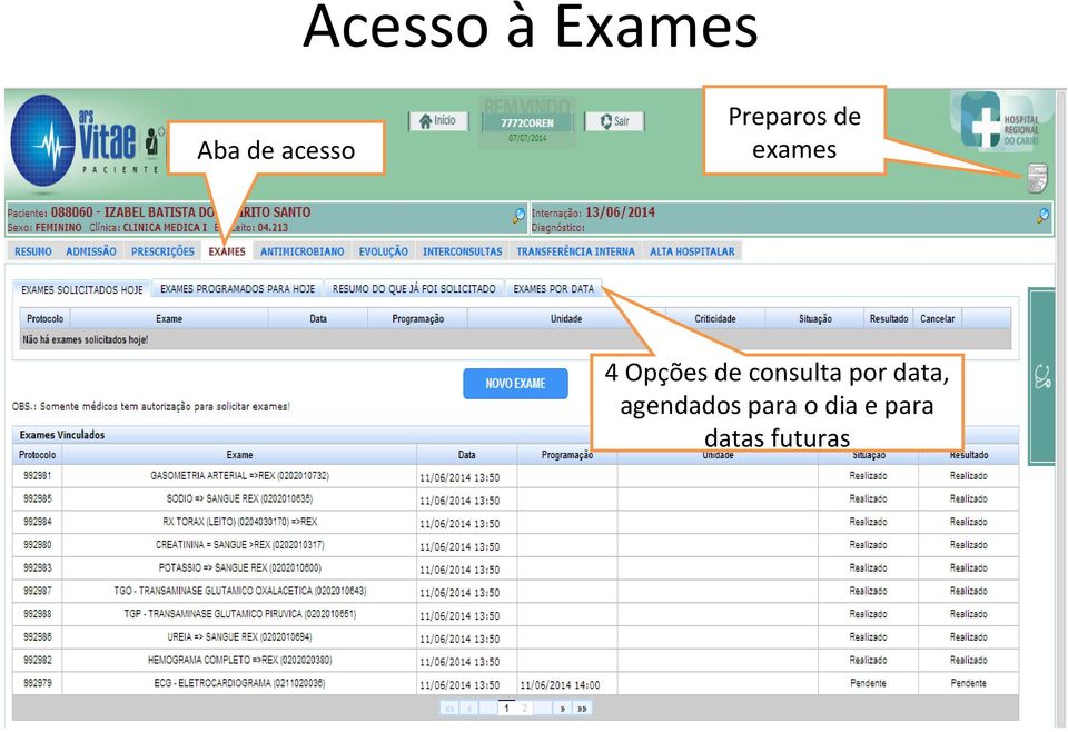 consulta por data, agendados