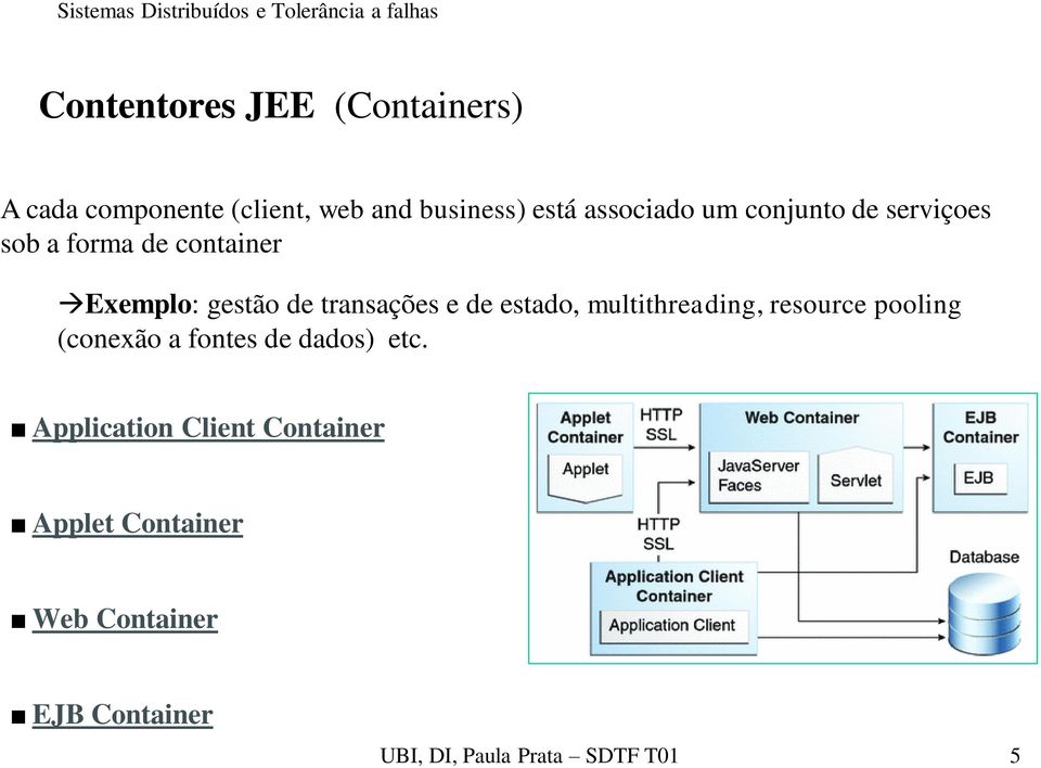 estado, multithreading, resource pooling (conexão a fontes de dados) etc.