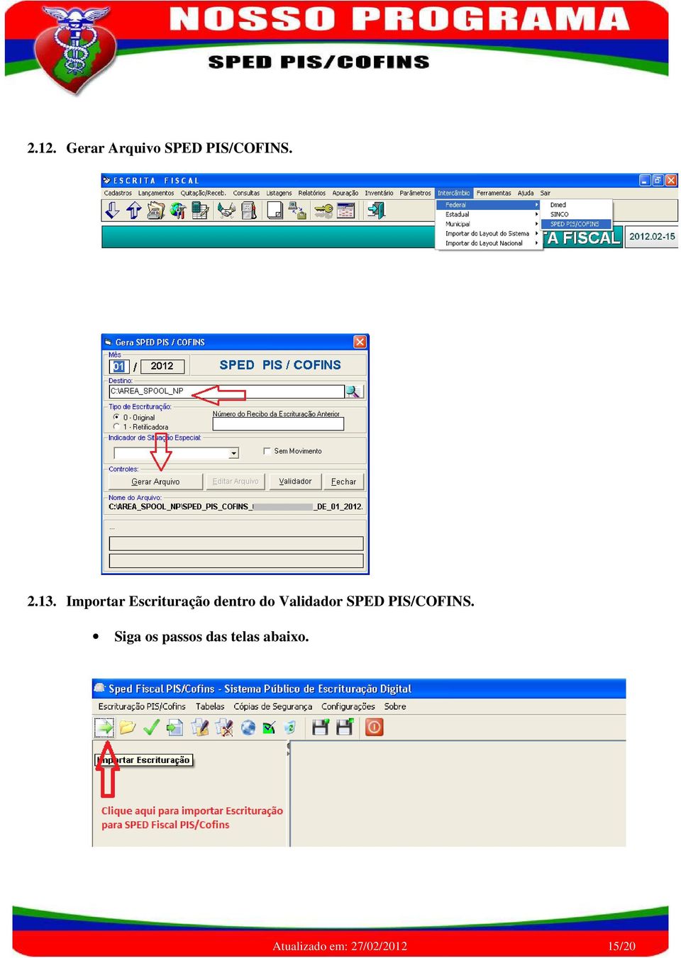 Importar Escrituração dentro do