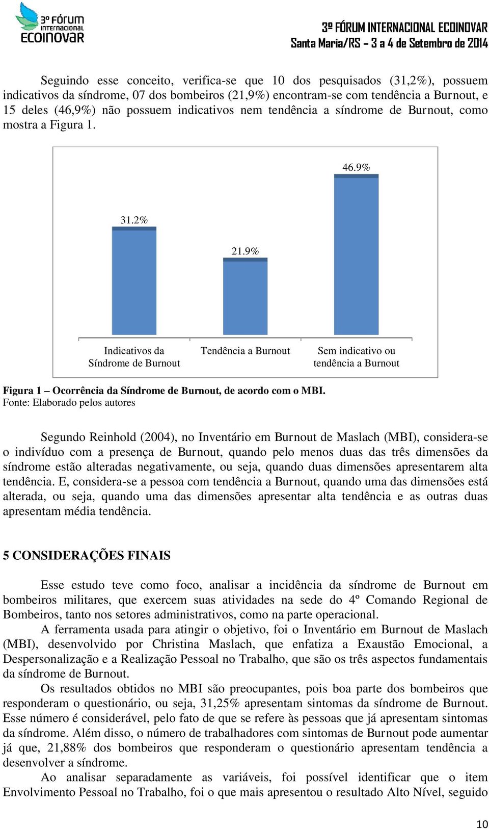 9% Indicativos da Síndrome de Burnout Tendência a Burnout Sem indicativo ou tendência a Burnout Figura 1 Ocorrência da Síndrome de Burnout, de acordo com o MBI.