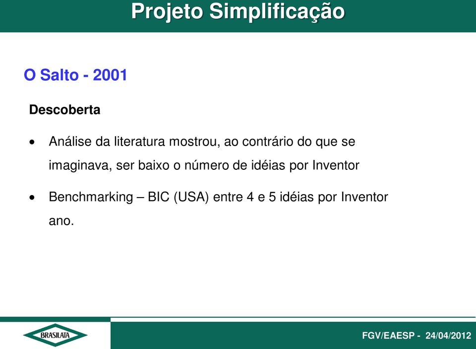 baixo o número de idéias por Inventor