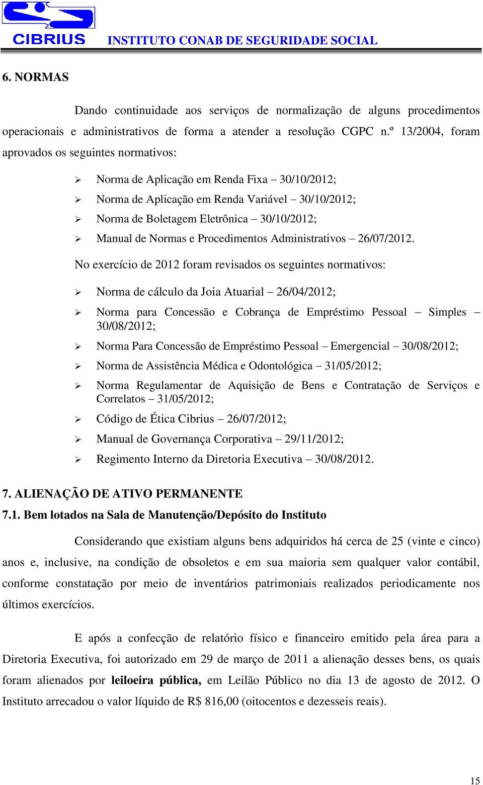 Normas e Procedimentos Administrativos 26/07/2012.