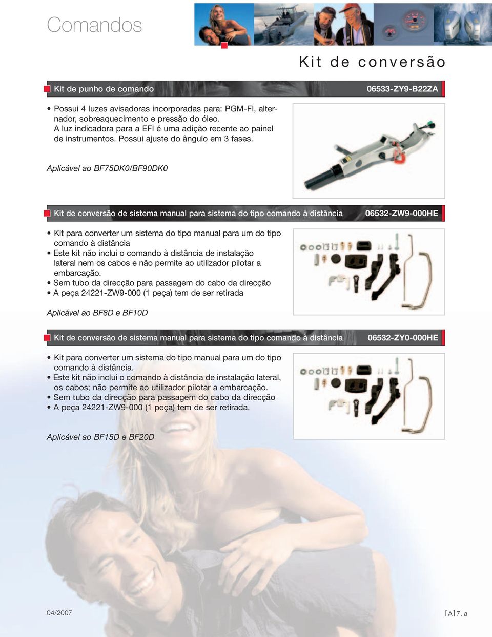 Aplicável ao BF75DK0/BF90DK0 Kit de conversão de sistema manual para sistema do tipo comando à distância 06532-ZW9-000HE Kit para converter um sistema do tipo manual para um do tipo comando à