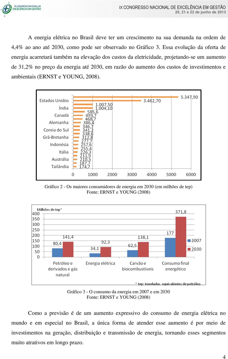 investimentos e ambientais (ERNST e YOUNG, 2008).