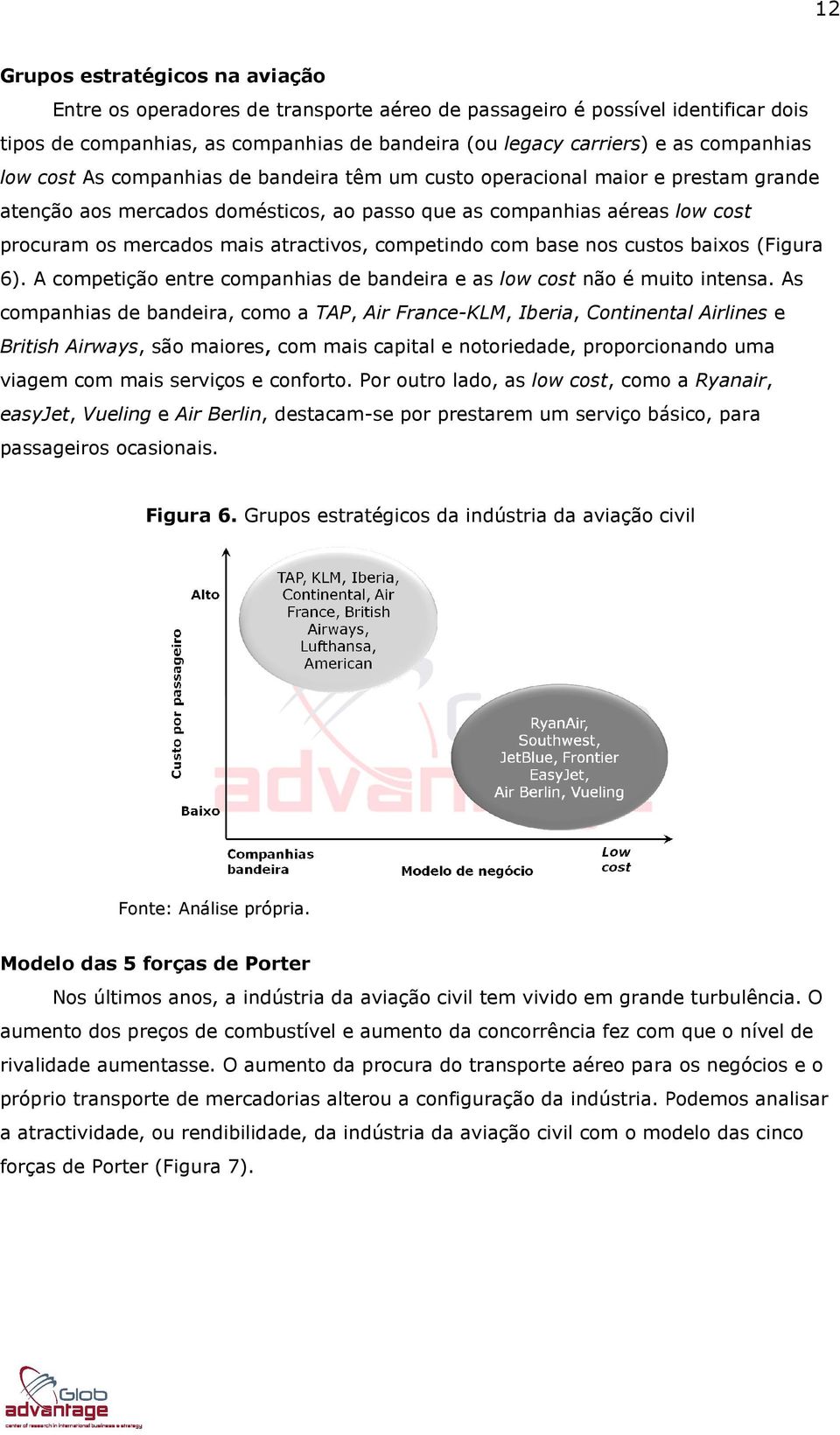 atractivos, competindo com base nos custos baixos (Figura 6). A competição entre companhias de bandeira e as low cost não é muito intensa.