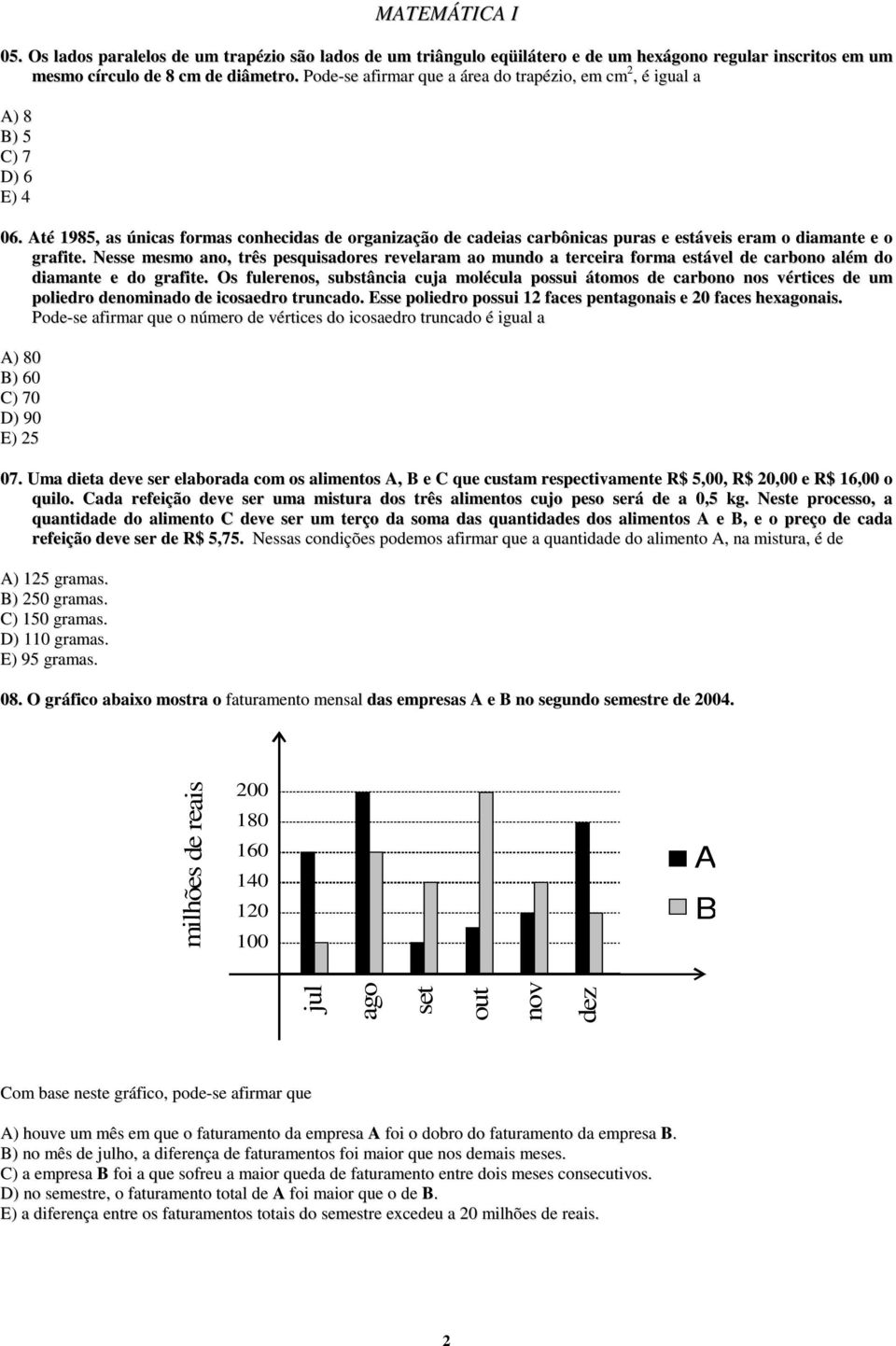 Até 985, as únicas formas conhecidas de organização de cadeias carbônicas puras e estáveis eram o diamante e o grafite.