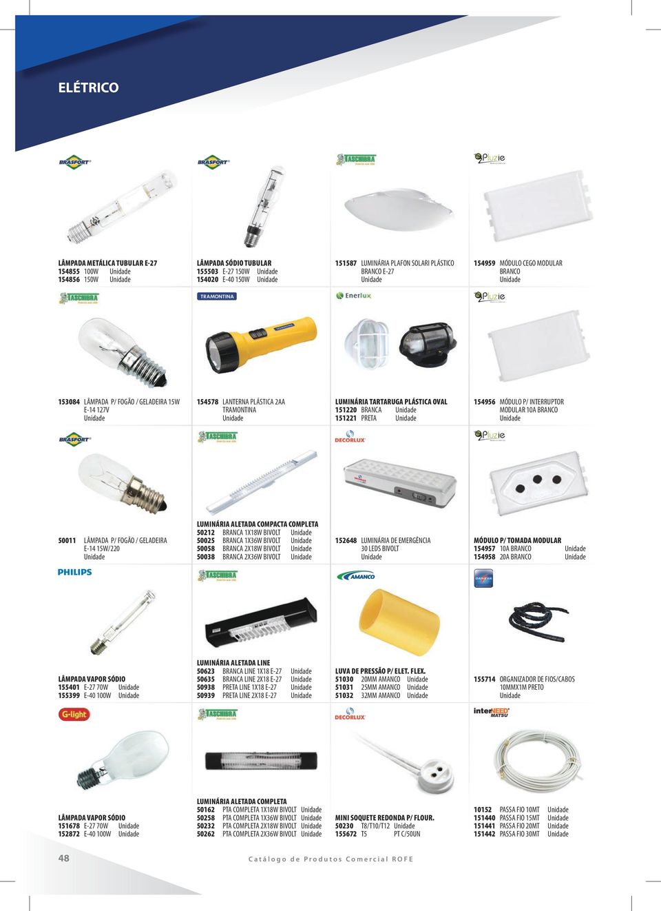 50011 LÂMPADA P/ FOGÃO / GELADEIRA E-14 15W/220 LUMINÁRIA ALETADA COMPACTA COMPLETA 50212 BRANCA 1X18W BIVOLT 50025 BRANCA 1X36W BIVOLT 50058 BRANCA 2X18W BIVOLT 50038 BRANCA 2X36W BIVOLT 152648