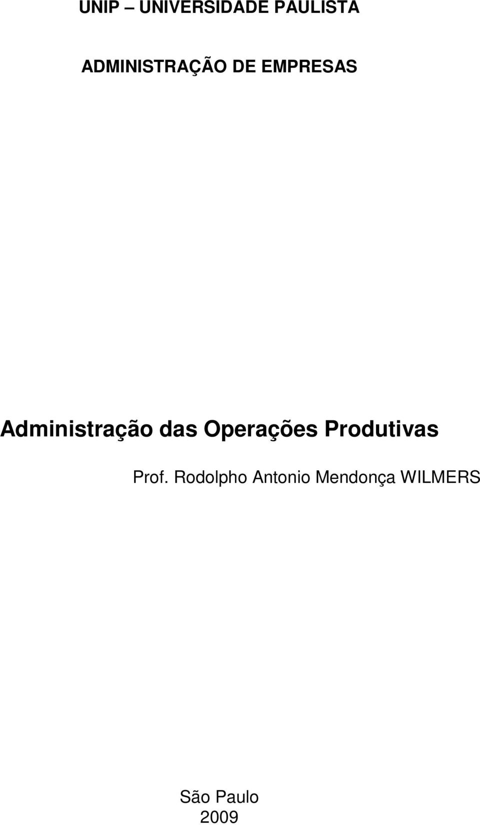 Administração das Operações