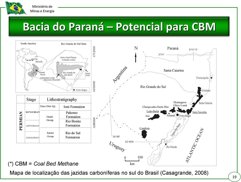 localização das jazidas carboníferas