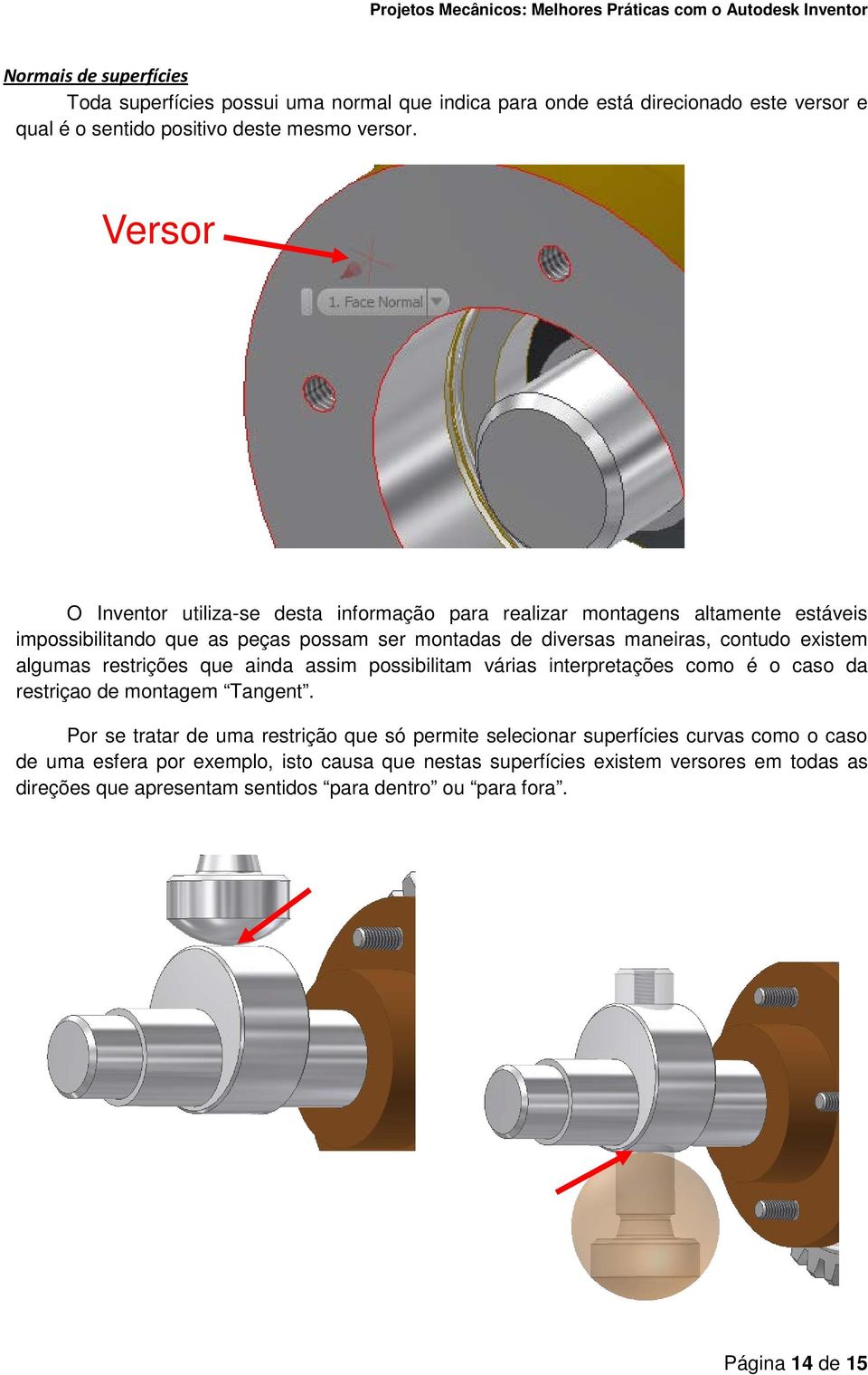 existem algumas restrições que ainda assim possibilitam várias interpretações como é o caso da restriçao de montagem Tangent.