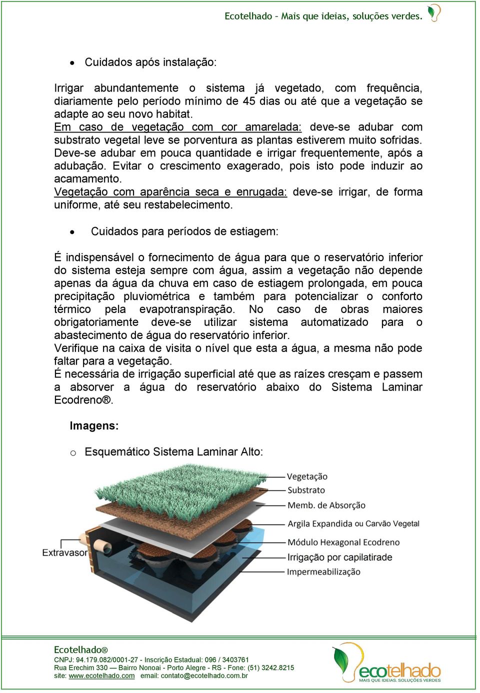 Deve-se adubar em pouca quantidade e irrigar frequentemente, após a adubação. Evitar o crescimento exagerado, pois isto pode induzir ao acamamento.