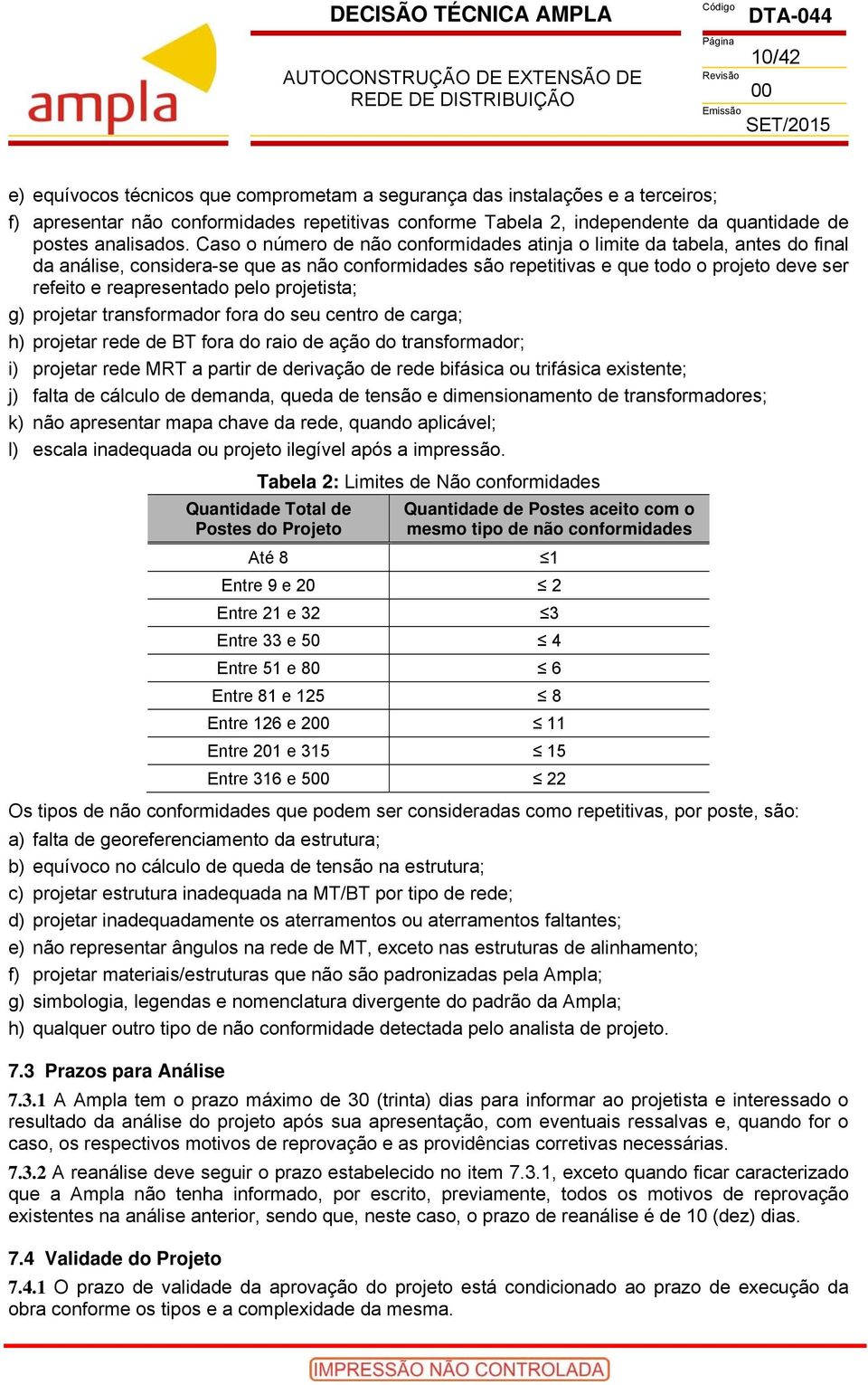 pelo projetista; g) projetar transformador fora do seu centro de carga; h) projetar rede de BT fora do raio de ação do transformador; i) projetar rede MRT a partir de derivação de rede bifásica ou