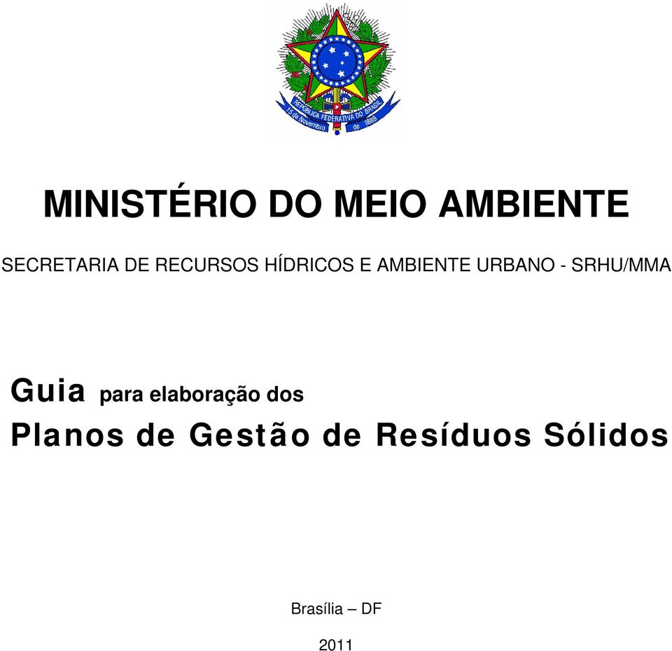 SRHU/MMA Guia para elaboração dos Planos