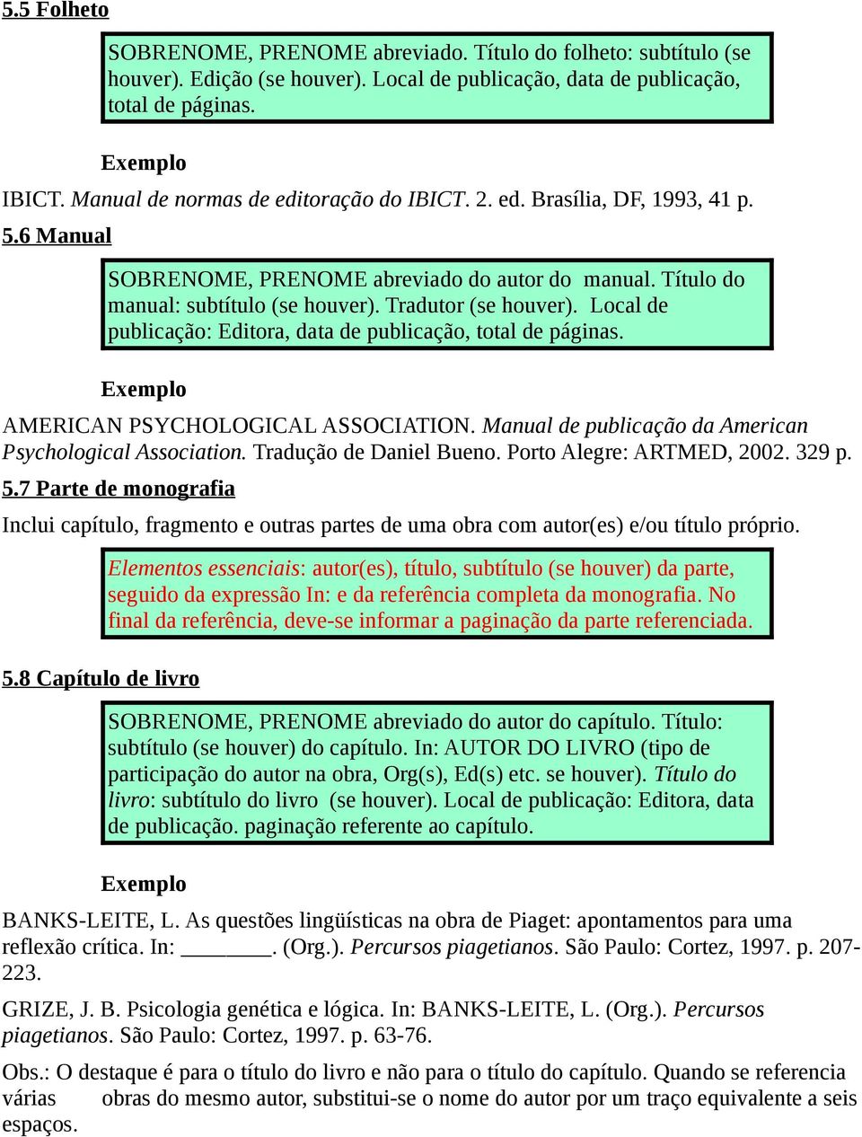 Local de publicação: Editora, data de publicação, total de páginas. AMERICAN PSYCHOLOGICAL ASSOCIATION. Manual de publicação da American Psychological Association. Tradução de Daniel Bueno.