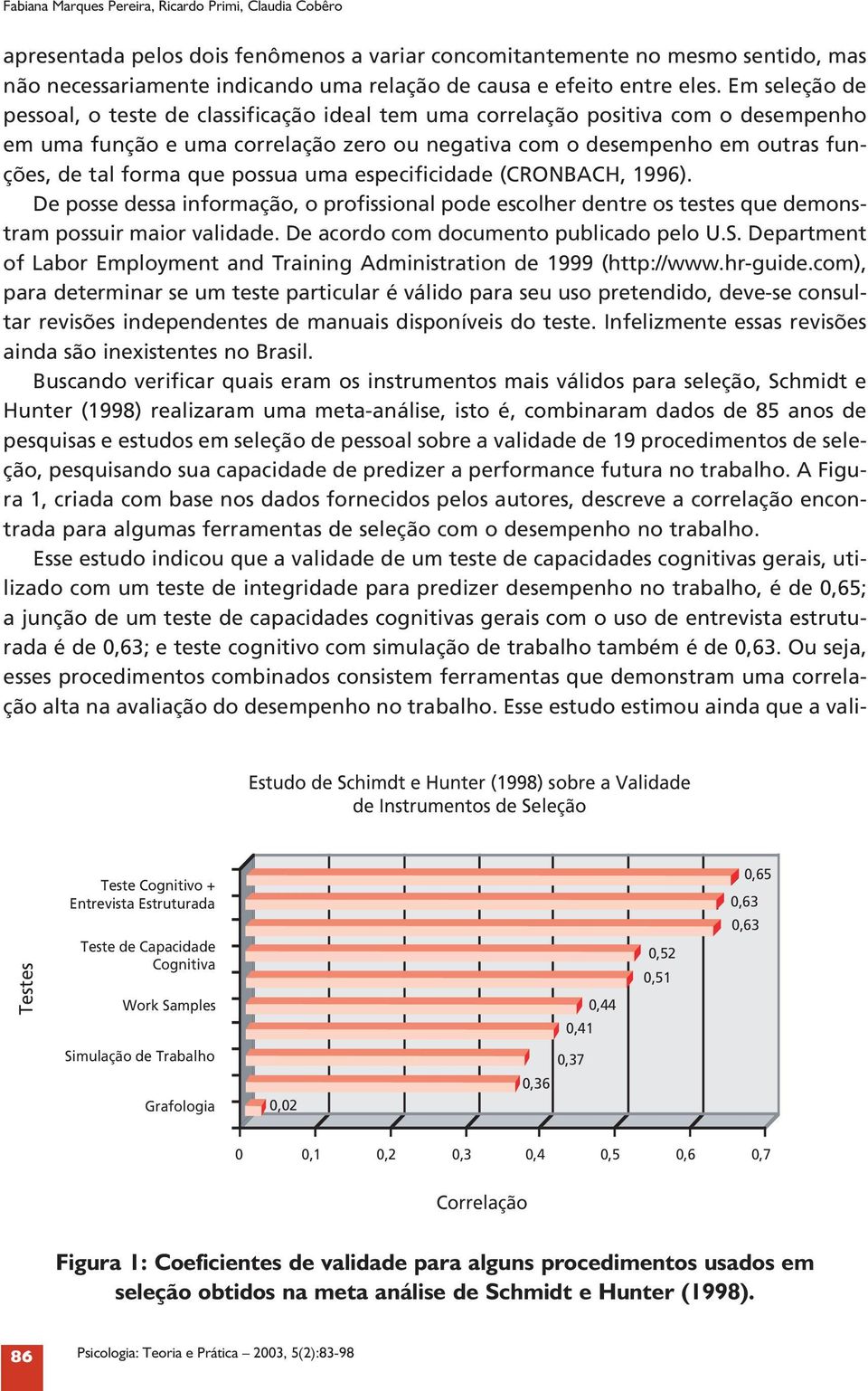 Em seleção de pessoal, o teste de classificação ideal tem uma correlação positiva com o desempenho em uma função e uma correlação zero ou negativa com o desempenho em outras funções, de tal forma que