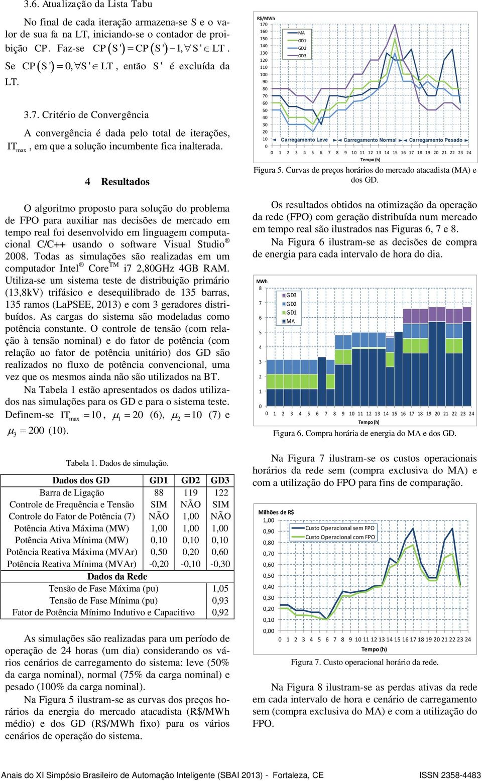 Resultados O algoritmo proposto para solução do problema de FPO para auxiliar nas decisões de mercado em tempo real foi desenvolvido em linguagem computacional C/C++ usando o software Visual Studio 8.