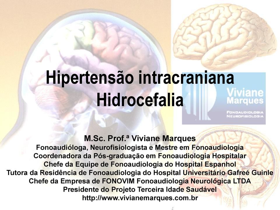 Fonoaudiologia Hospitalar Chefe da Equipe de Fonoaudiologia do Hospital Espanhol Tutora da Residência de