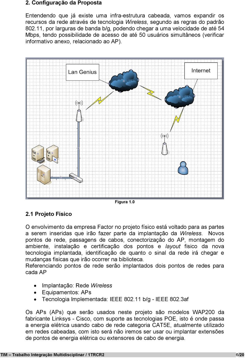 1 Projeto Físico Figura 1.0 O envolvimento da empresa Factor no projeto físico está voltado para as partes a serem inseridas que irão fazer parte da implantação da Wireless.