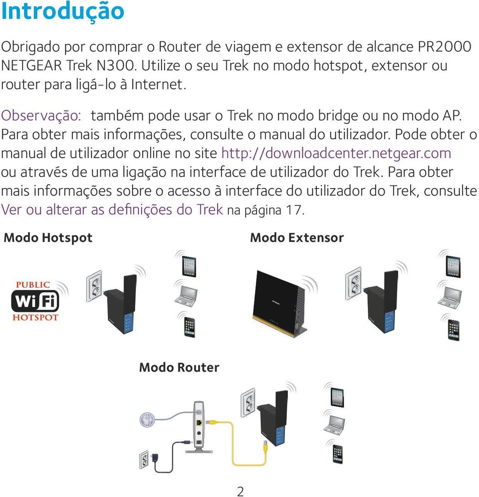 Para obter mais informações, consulte o manual do utilizador. Pode obter o manual de utilizador online no site http://downloadcenter.netgear.