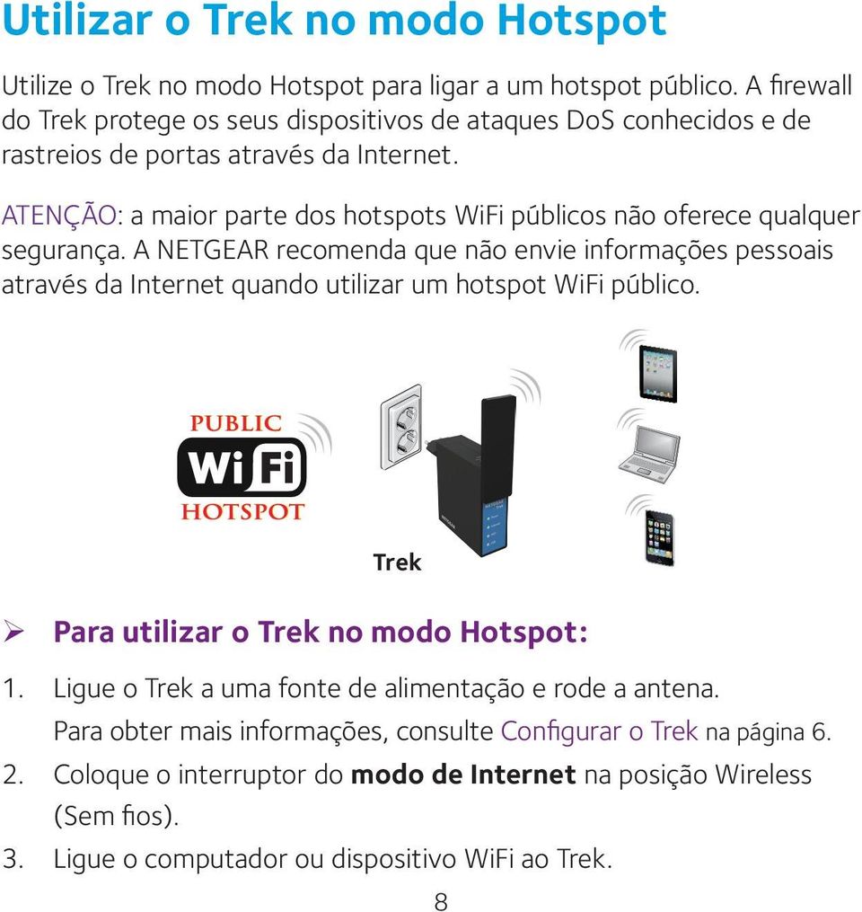 ATENÇÃO: a maior parte dos hotspots WiFi públicos não oferece qualquer segurança.