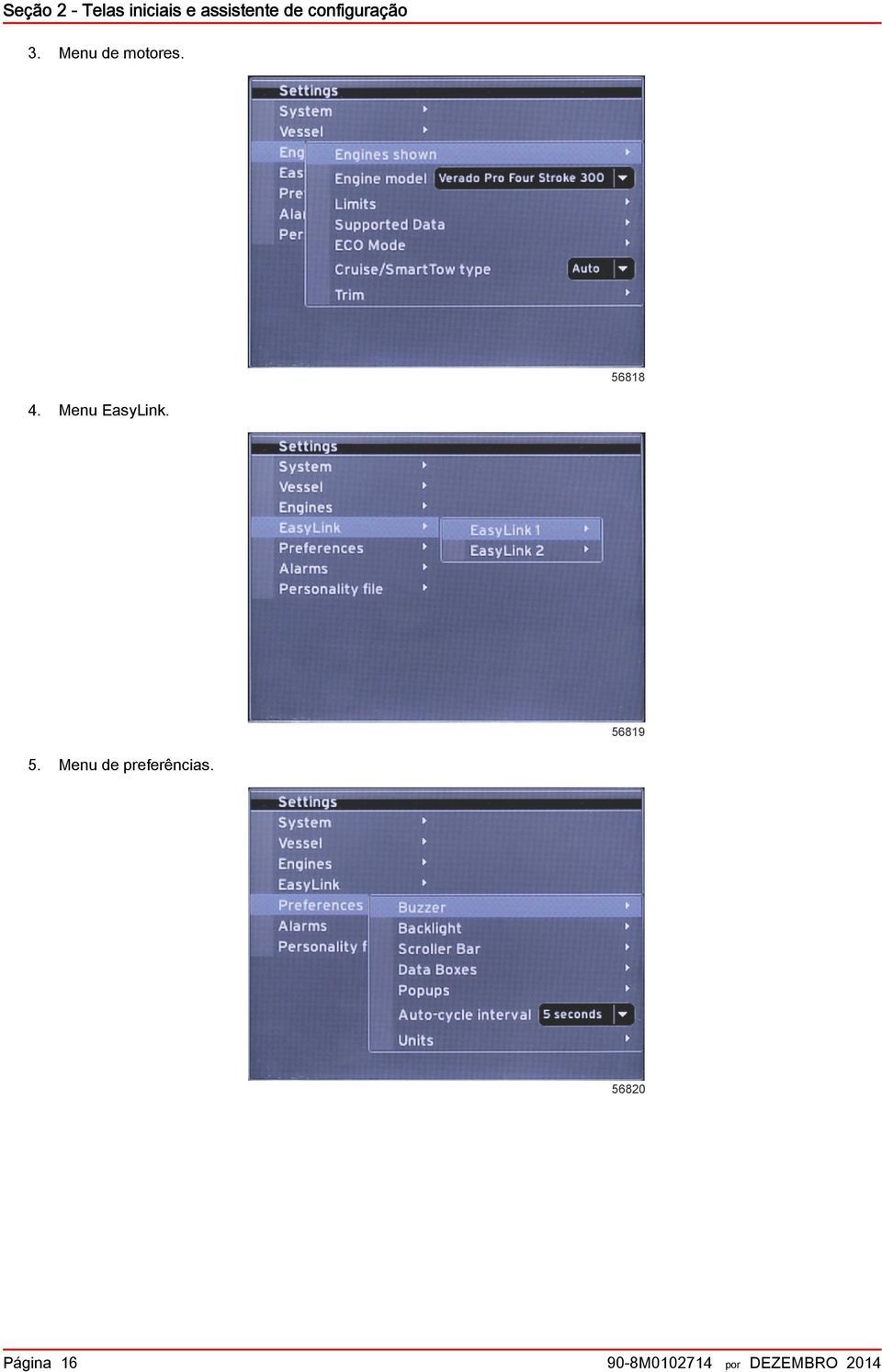 Menu EsyLink. 56819 5.