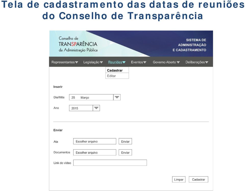 datas de reuniões