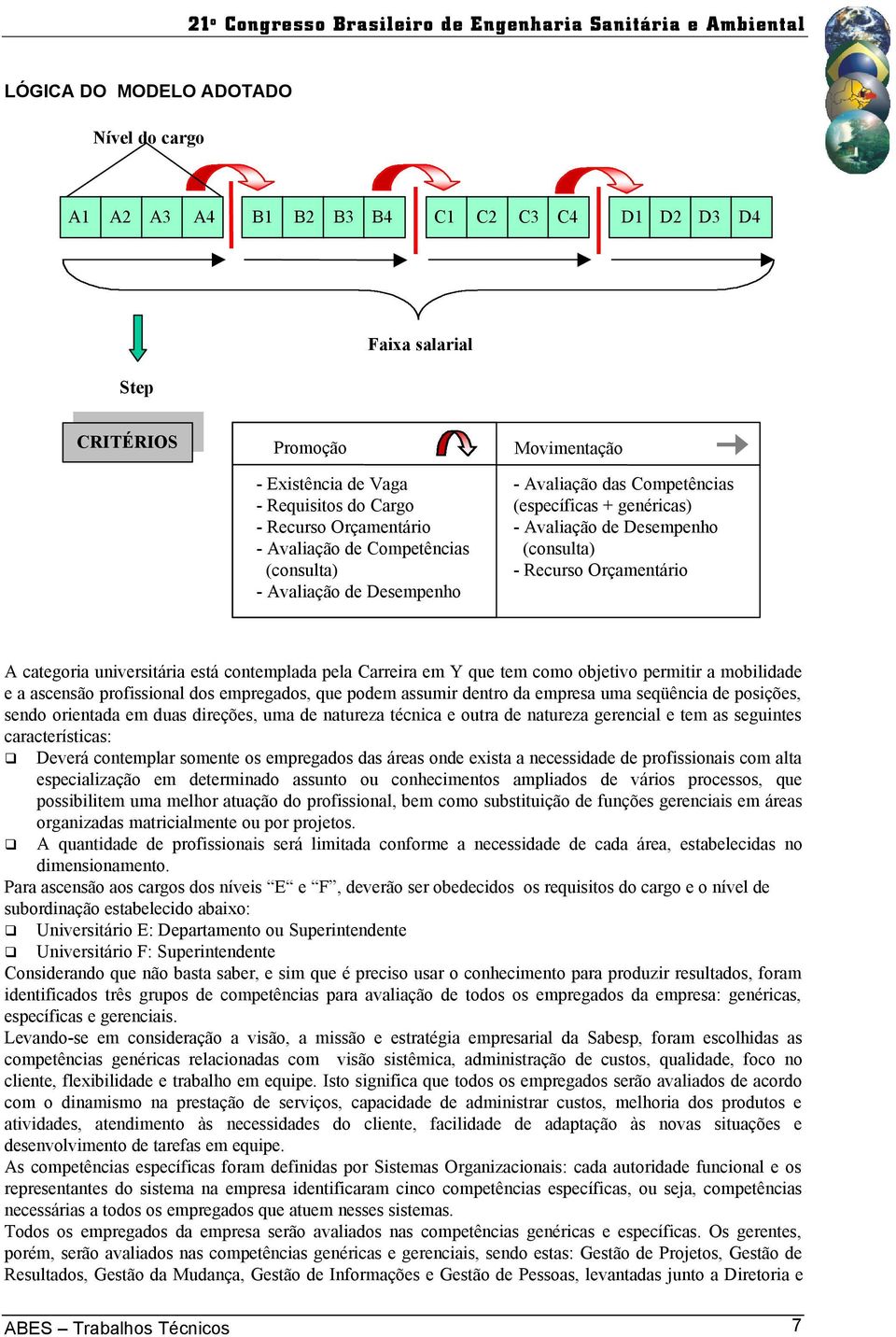 categoria universitária está contemplada pela Carreira em Y que tem como objetivo permitir a mobilidade e a ascensão profissional dos empregados, que podem assumir dentro da empresa uma seqüência de