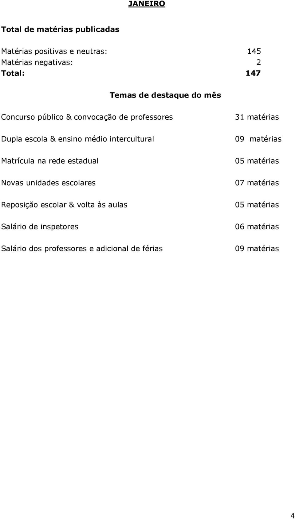 intercultural 09 matérias Matrícula na rede estadual 05 matérias Novas unidades escolares 07 matérias Reposição