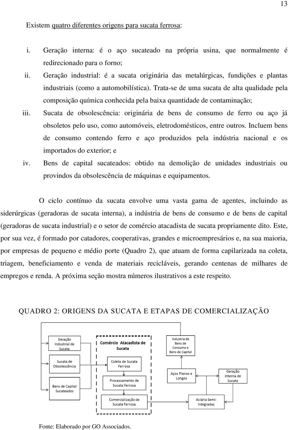 Trata-se de uma sucata de alta qualidade pela composição química conhecida pela baixa quantidade de contaminação; iii.