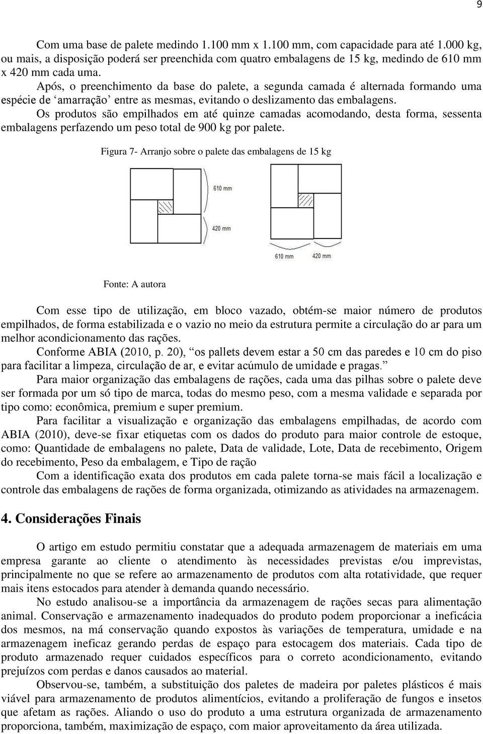 Os produtos são empilhados em até quinze camadas acomodando, desta forma, sessenta embalagens perfazendo um peso total de 900 kg por palete.