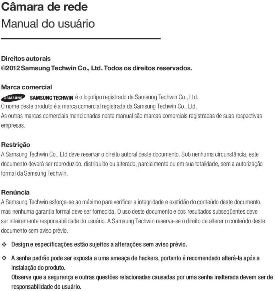 , Ltd deve reservar o direito autoral deste documento.