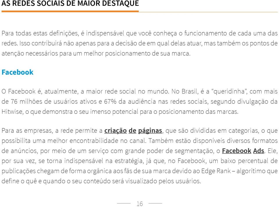 Facebook O Facebook é, atualmente, a maior rede social no mundo.